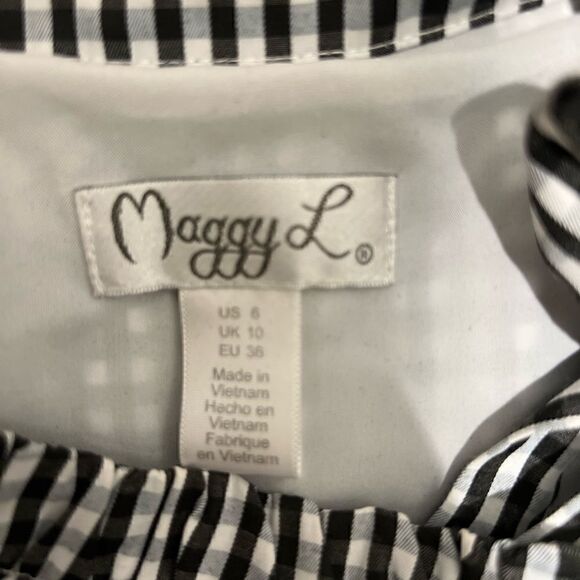 Maggy London Gingham Tied Tiered Halter Dress - Picture 3 of 5